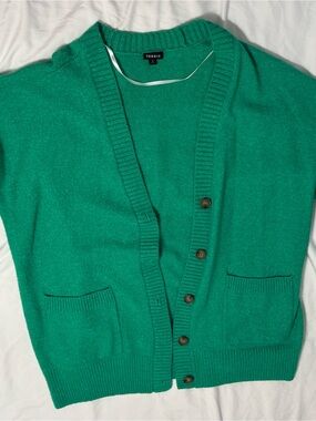 torrid Kelly Green Button-Up Cardigan
